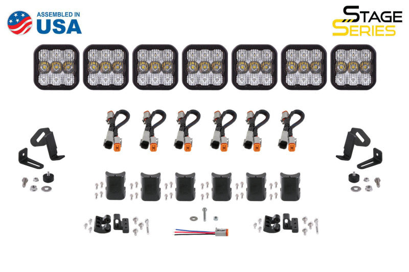 Diode Dynamics SS5 Pro Universal CrossLink 7-Pod Lightbar - Yellow Combo