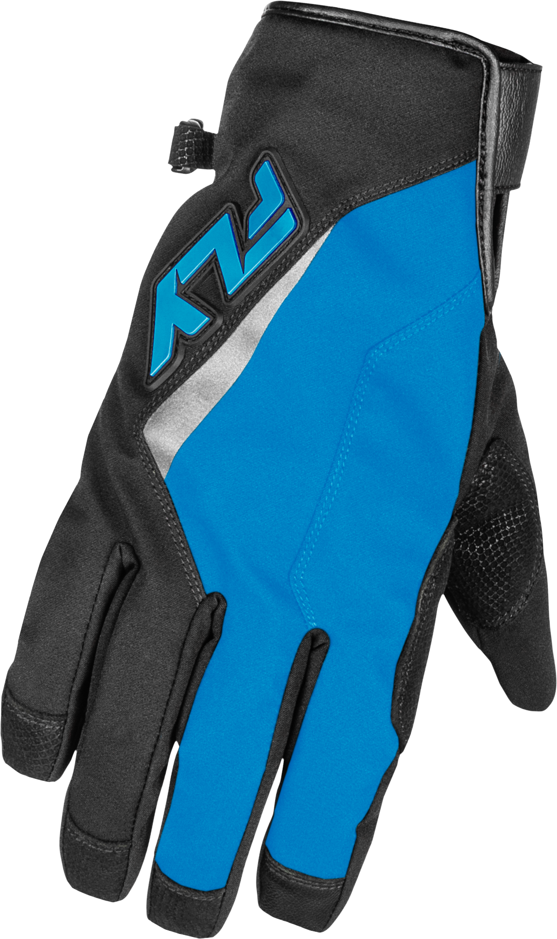 Fly Racing Title Long Gloves Blue/Black/Light Blue XL - Weatherproof Motorcycle Gloves with 3M Thinsulate and LED Heat Control