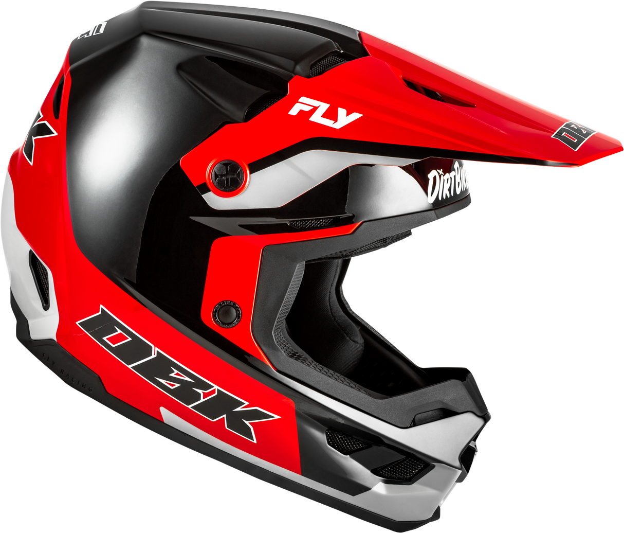 FLY Racing Kinetic DBK Helmet for Off-Road Motorcycles - Black/Red/Grey, XL - DOT and ECE22.06 Approved