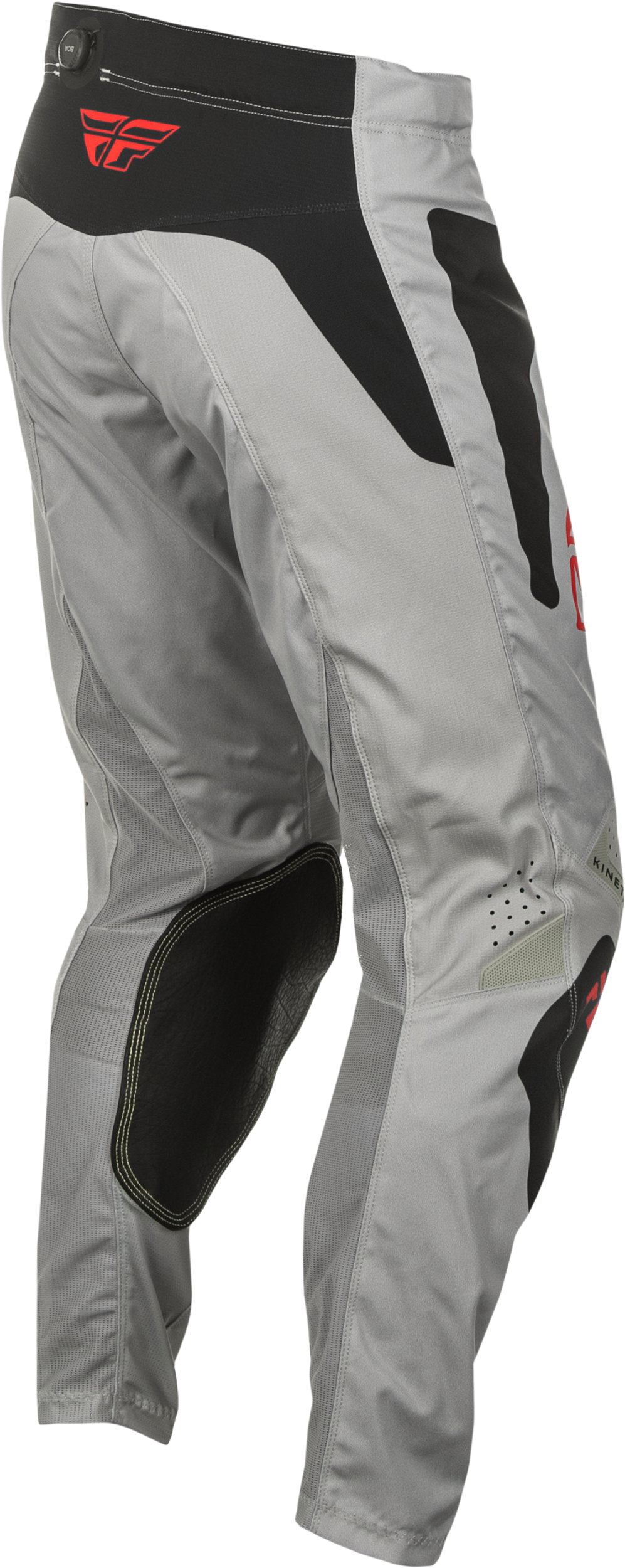 Fly Racing Kinetic Sym Offroad Pants for ATV and Dirt Bike, Size US 34, Light Grey/Red/Black
