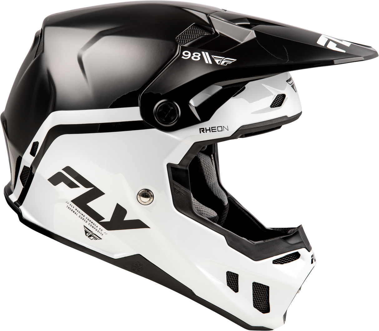 Fly Racing Formula CC Objective Helmet Black/White for Off-Road and Motocross Vehicles