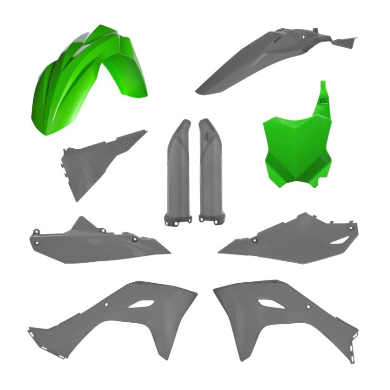 Acerbis 2025 Kawasaki KX250/24+ KX450 Full Plastic Kit - Green and Gray Colors, Off-Road Motorcycle Vehicle Fitment