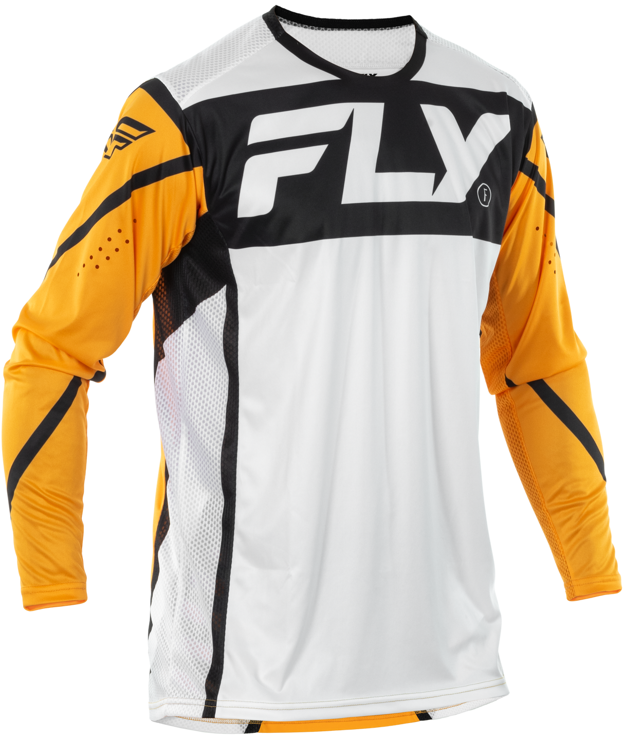 Fly Racing Lite Jersey White/Black/Mustard SM - Lightweight Motorcycle Riding Jersey for Men and Women