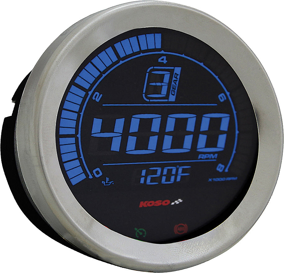 KOSO HD 02 Series Gauge Kit with Silver Bezel for Harley-Davidson FLHTC Electra Glide Classic (2004-2013)