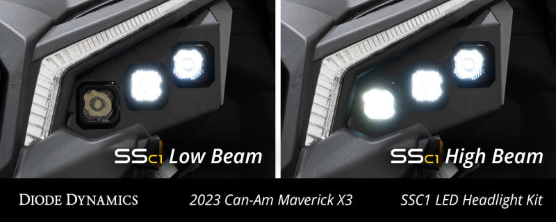 Diode Dynamics 17-24 Can-Am Maverick X3 C1 Headlamp Kit - Sport White ABL (Pair)