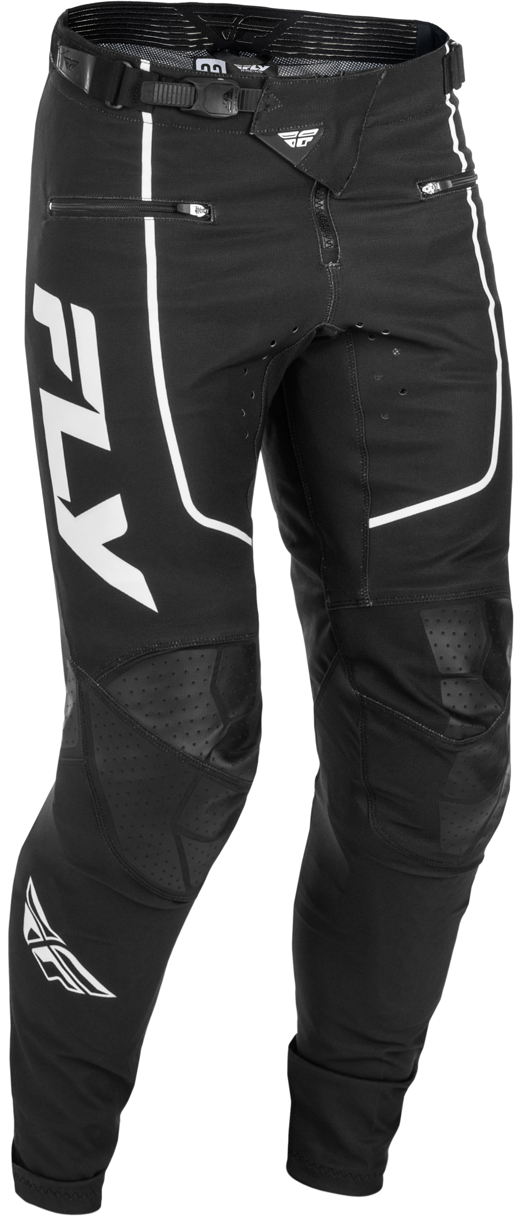 Fly Racing Rayce Bicycle Pants Black/White Size 32 – MTB and BMX Riding Apparel with Durable Stretch Technology