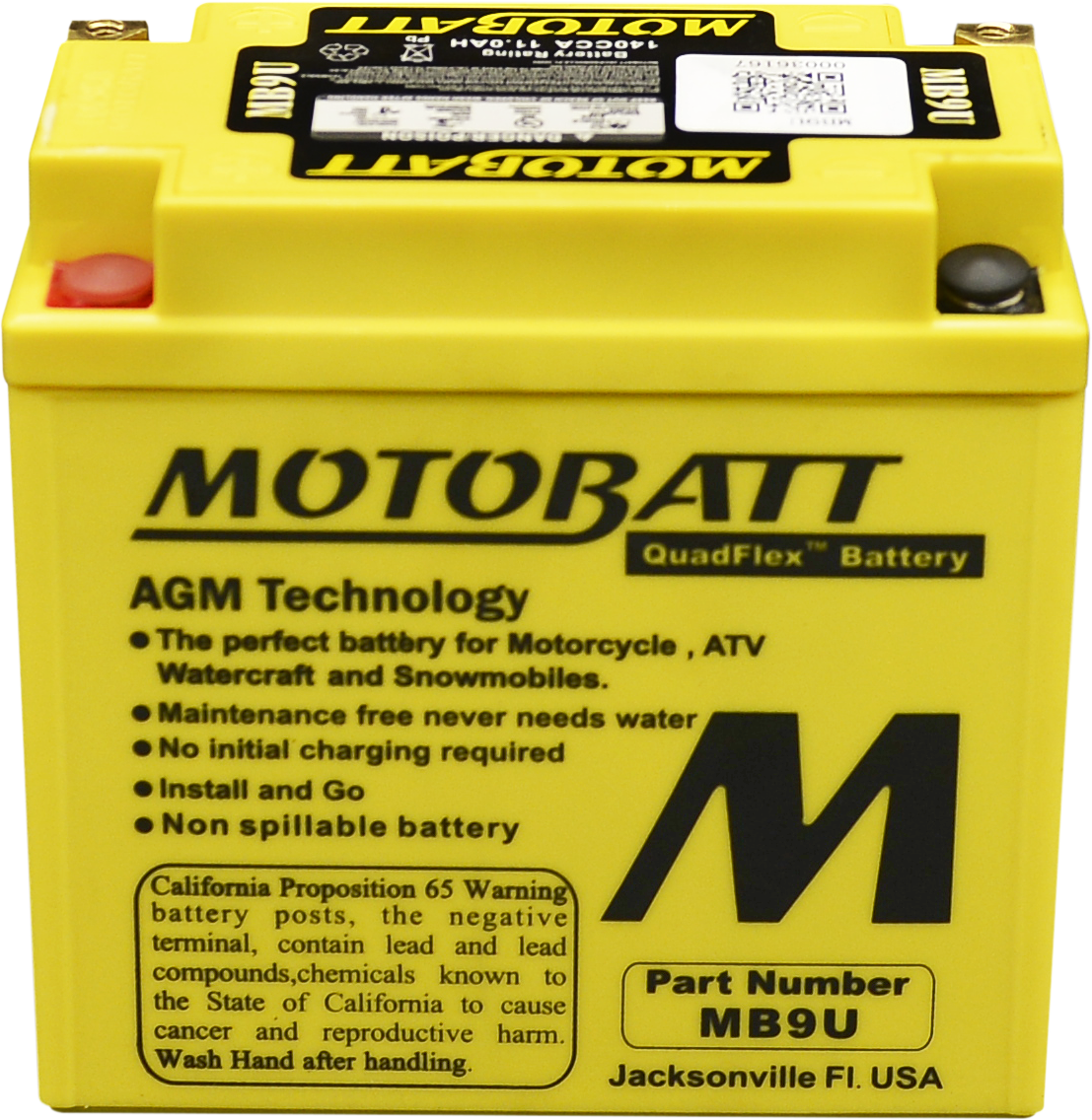 MOTOBATT MB9UHD Sealed AGM Battery - Compatible with Harley Davidson Touring Models