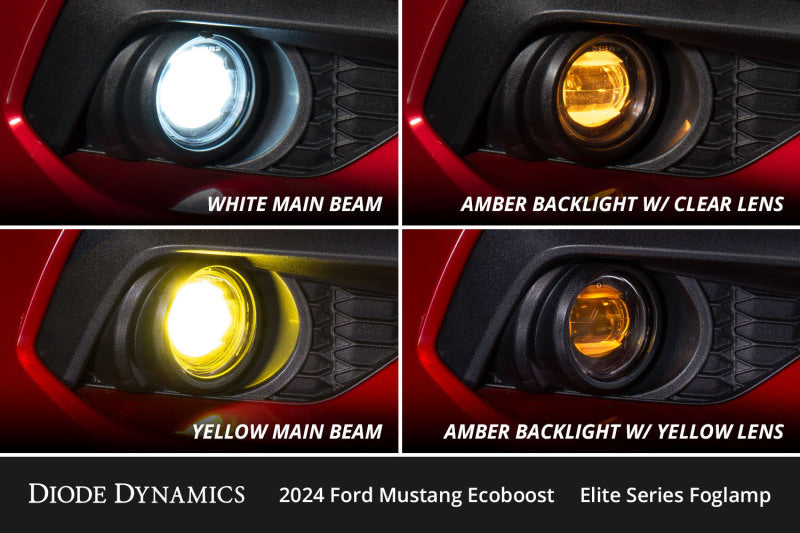 Diode Dynamics 2024 Ford Mustang EcoBoost Elite Series Add-On Fog Lamp Kit White