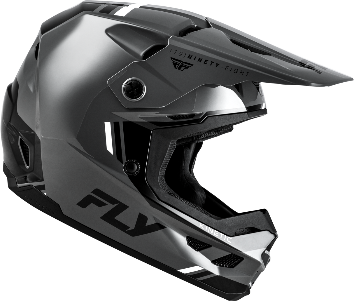 FLY Racing Kinetic Verdict Helmet Grey/Black/White XS – Off-Road Motorcycle Helmet with Dual-Density EPS and Ventilation for ATV, Dirt Bike, and Motocross
