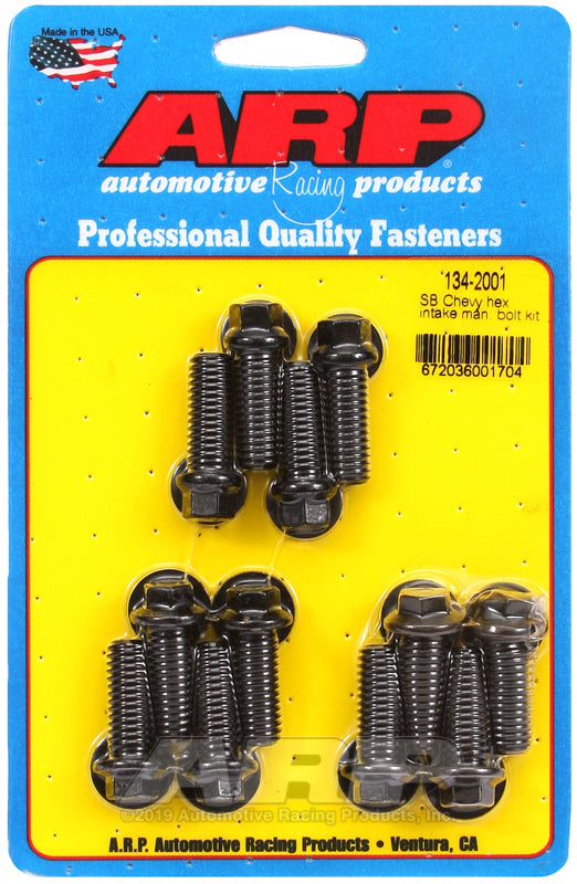 ARP SBC Hex Intake Manifold Bolt Kit Part Number 134-2001 for Small Block Chevy Engines
