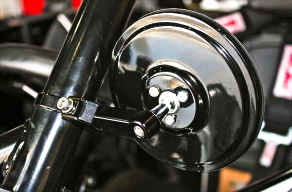 AXIA MOD5SM-BK 5-Inch Round Convex Glass Billet Arm Side Mirror for Ford F-150, Chevrolet Silverado, Dodge Ram, Toyota Tundra