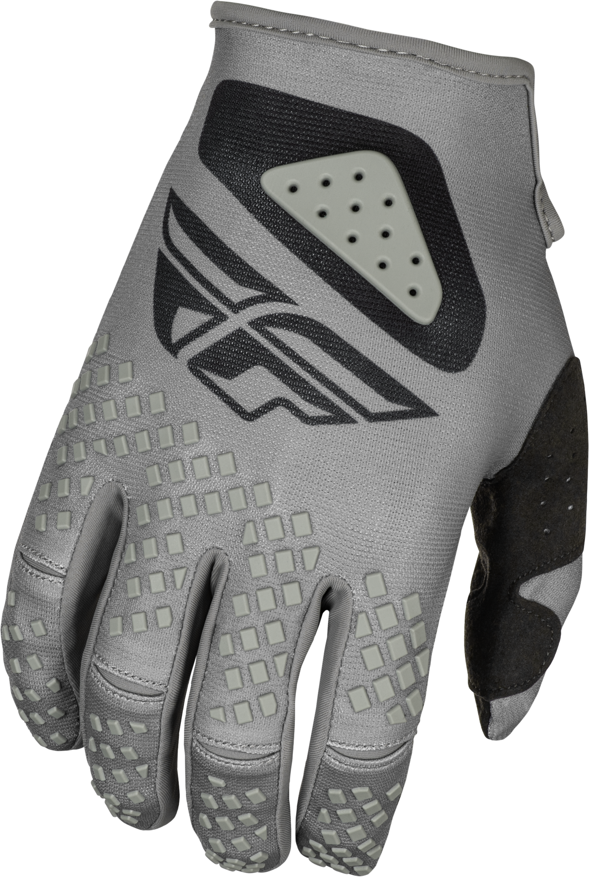 Fly Racing Kinetic Sym Gloves Grey/Black - Lightweight Race Gloves for Motorcycle and ATV Riders, Size XS