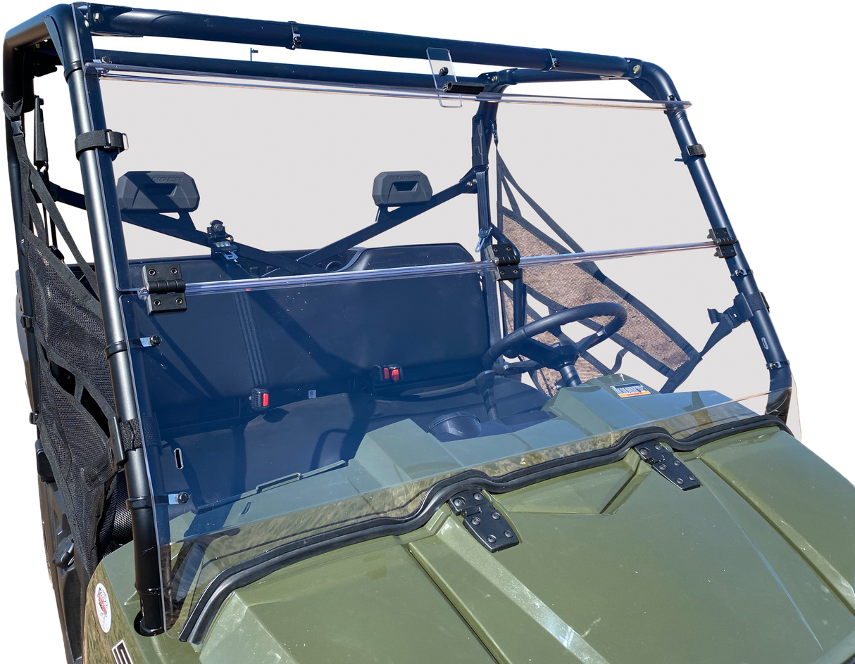 OPEN TRAIL Folding Windshield for Polaris Ranger Models - Easy Fold Design with Airflow Enhancement