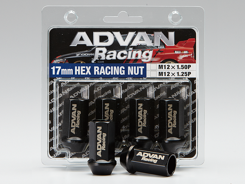 Advan Lug Nut 12x1.25 Thread Size - Black Finish for 5-Lug Vehicles (4 Pack)