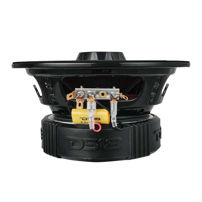 DS18 PRO-ZT6 6.5-Inch Coaxial Loudspeaker – 225 Watts RMS, 4 Ohm, Water-Resistant Mid-Range Speaker for Car Marine Marine Vehicles