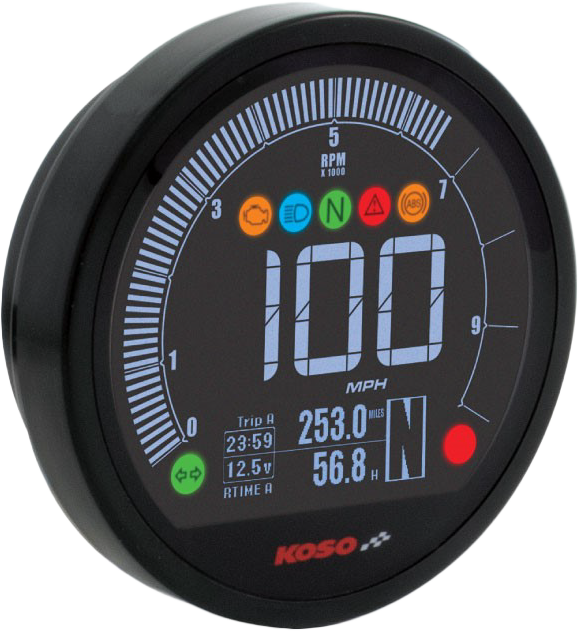 KOSO DL-04HD Digital Multifunction Gauge for Harley-Davidson XL883L, FXD Dyna Super Glide, FXDB Dyna Street Bob (2004-2010)
