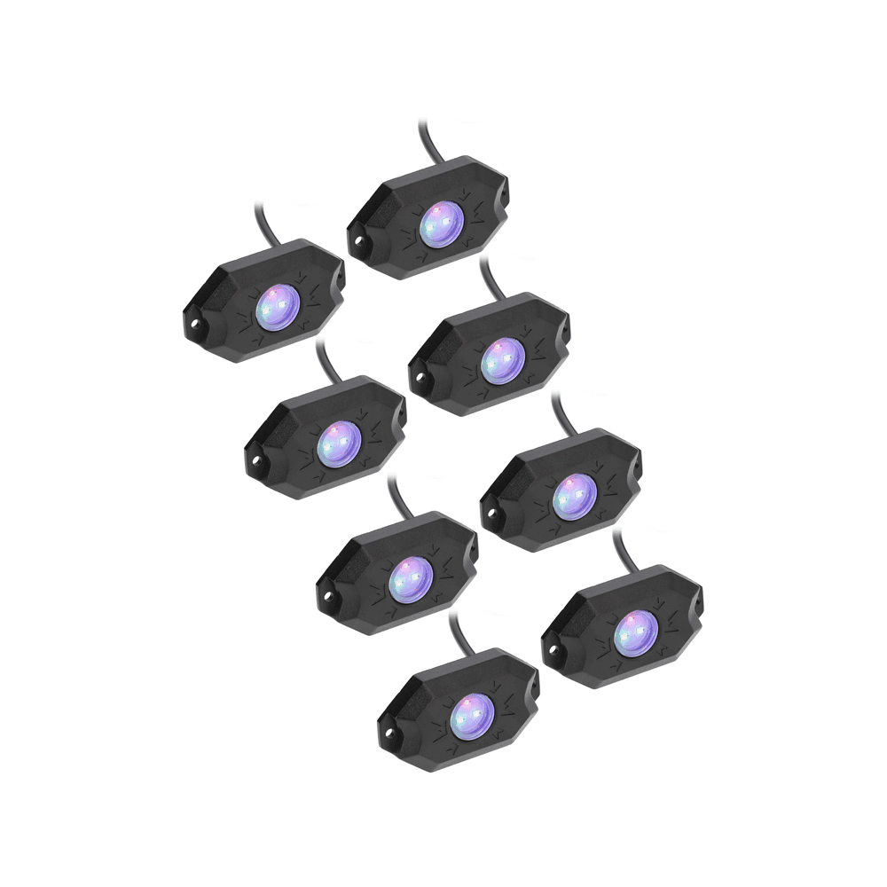 LED Rock Light Kit 8 Piece AJK Offroad