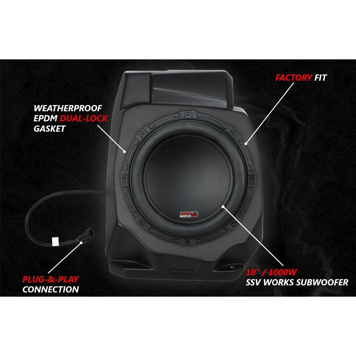 Polaris RZR Pro / Turbo R Ride Command Under Dash 10" Subwoofer Enclosure | SSV Works