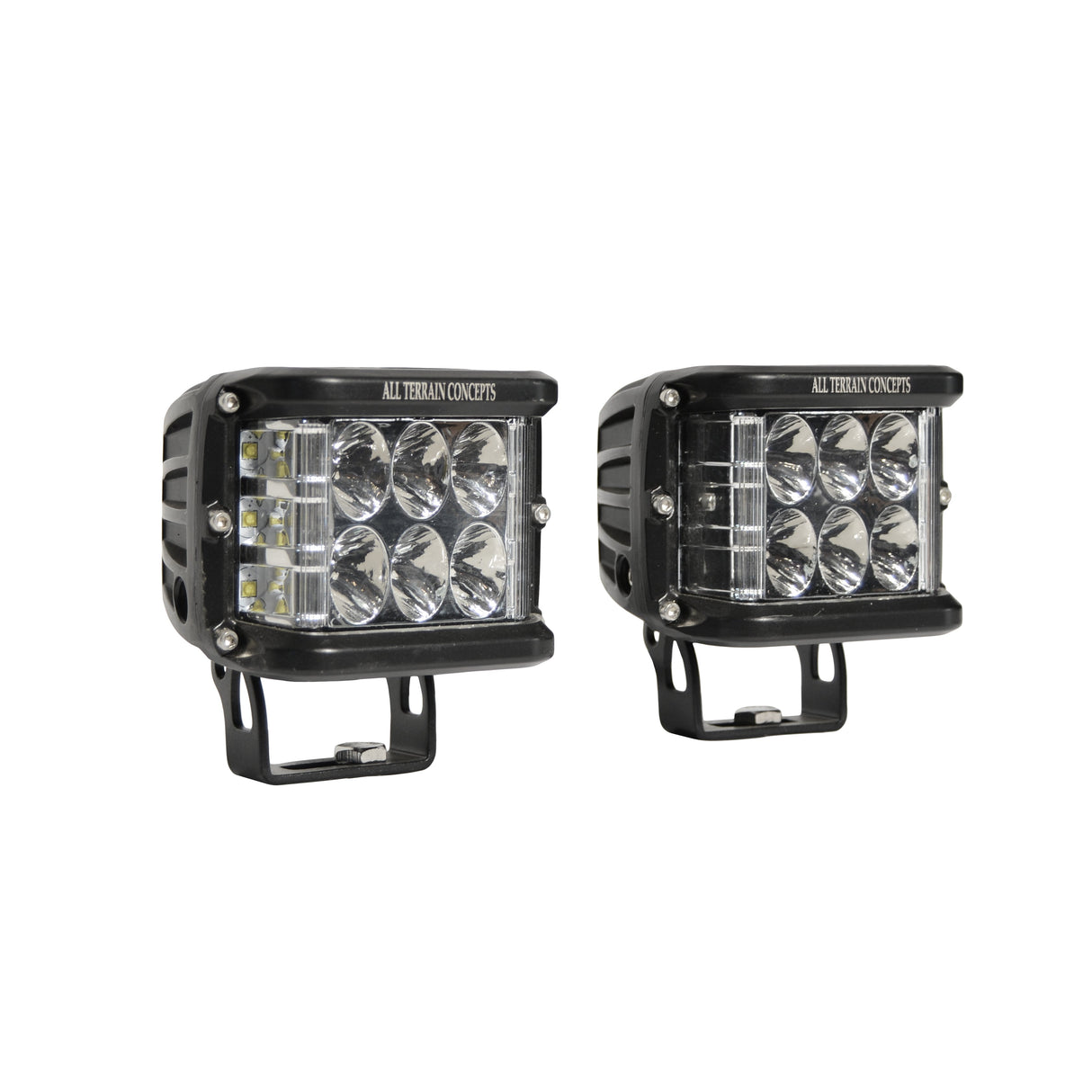 Set of Side-Shooter led lights for the hood of a truck.
