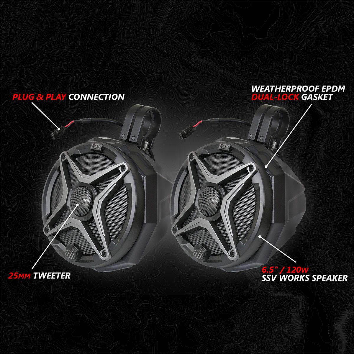 Can Am Maverick R Phase-2 A-Spec 800watt 4-Speaker System | SSV Works