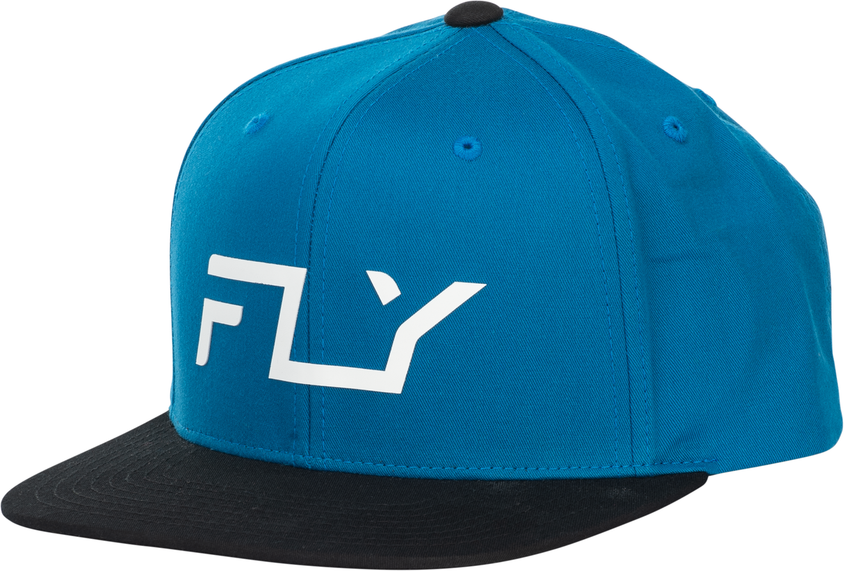 Fly Racing Fly Flow Hat Blue with Adjustable Snapback for Off-Road & Motorcycle Enthusiasts