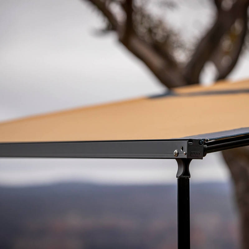 ARB Black Edition Aluminum Awning with LED Light Strip – 8.2 ft x 8.2 ft, Black Frame