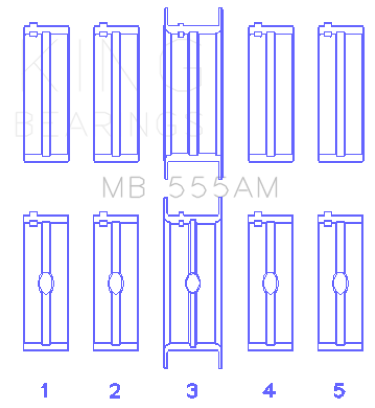 King Engine Bearings Chrysler 350/361/383/403 (Size STD) Main Bearing Set