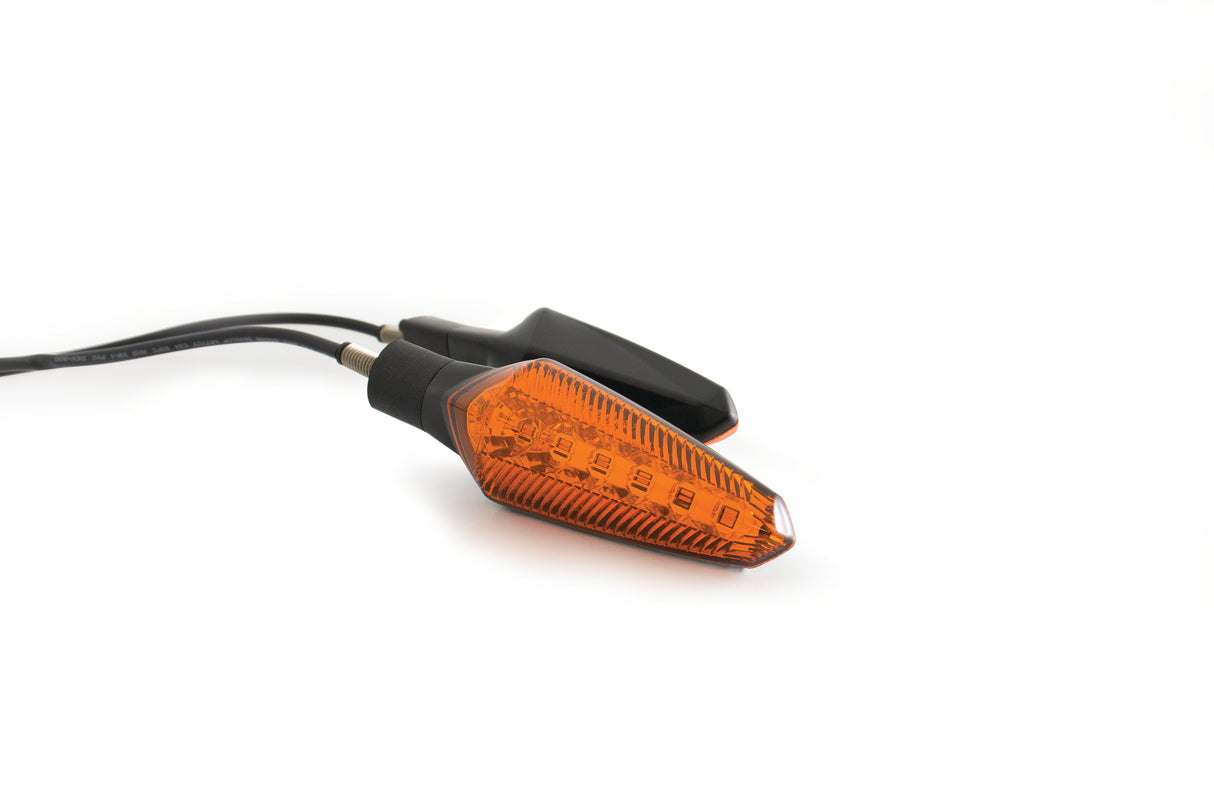 KOSO Nuovo LED Turn Signals with Amber Lens - Compatible with Honda Civic 2016-2021, Yamaha YZF-R3 2015-2023, Kawasaki Ninja 400 2018-2022