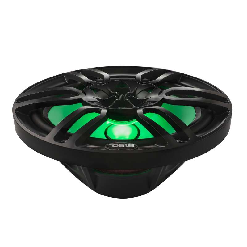 DS18 NXL Series 6x9 Inch Coaxial Marine Speaker with RGB Lights - Black - Fits Powersports Vehicles
