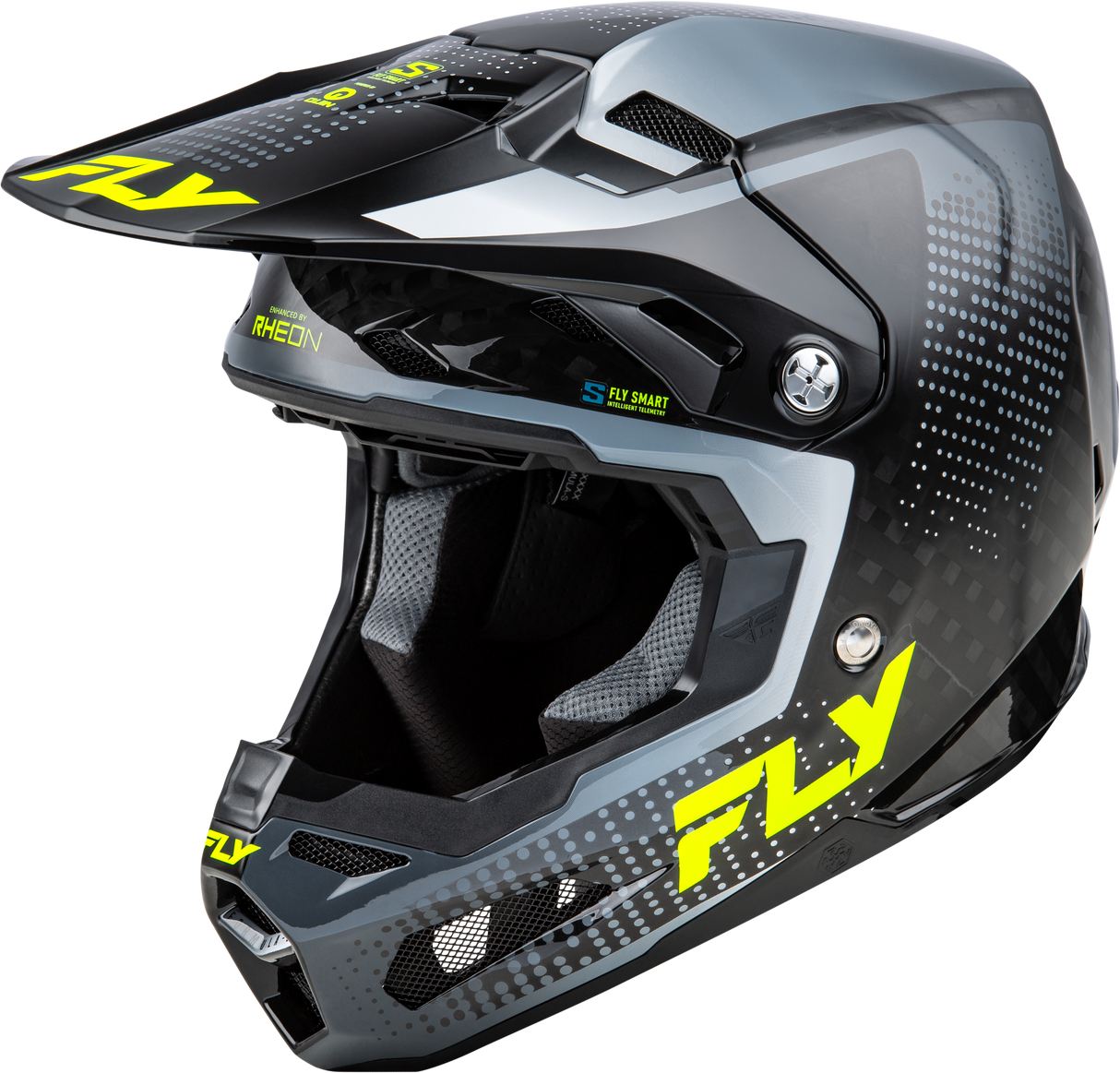 Fly Racing Formula S Carbon Protocol Helmet for ATV, MX, and Off-Road Vehicles - Black, Carbon/Grey, XL
