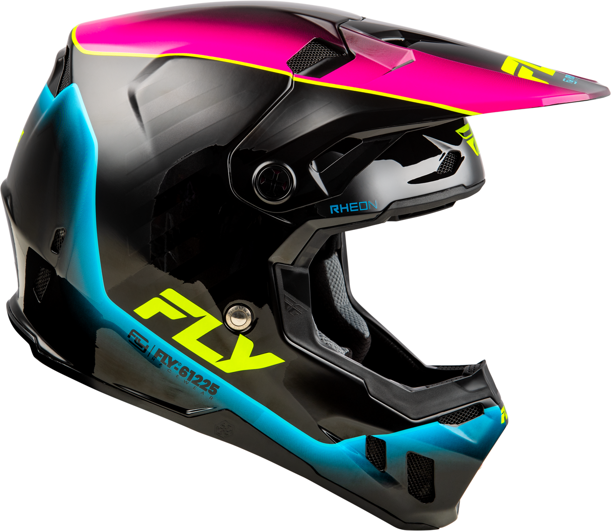 Fly Racing Youth Formula CC Underglow Helmet Black, Pink & Blue - Fits Youth Motorcycles and Off-Road Vehicles