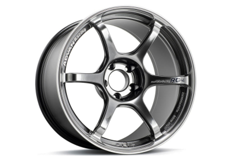 Advan RG-4 18x9.5 +38 Hyper Black Ring Wheel for Honda Accord, Toyota Camry, Mazda 6, and More - 5x114.3 Bolt Pattern