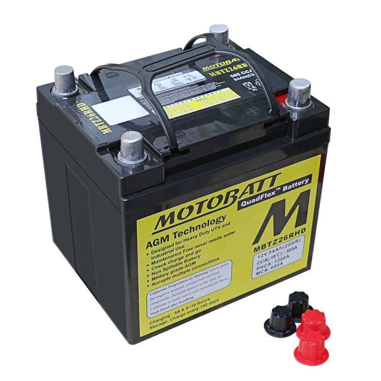 Motobatt MBTZ26RHD Sealed AGM Battery for Motorcycle, ATV, and Powersports Vehicles