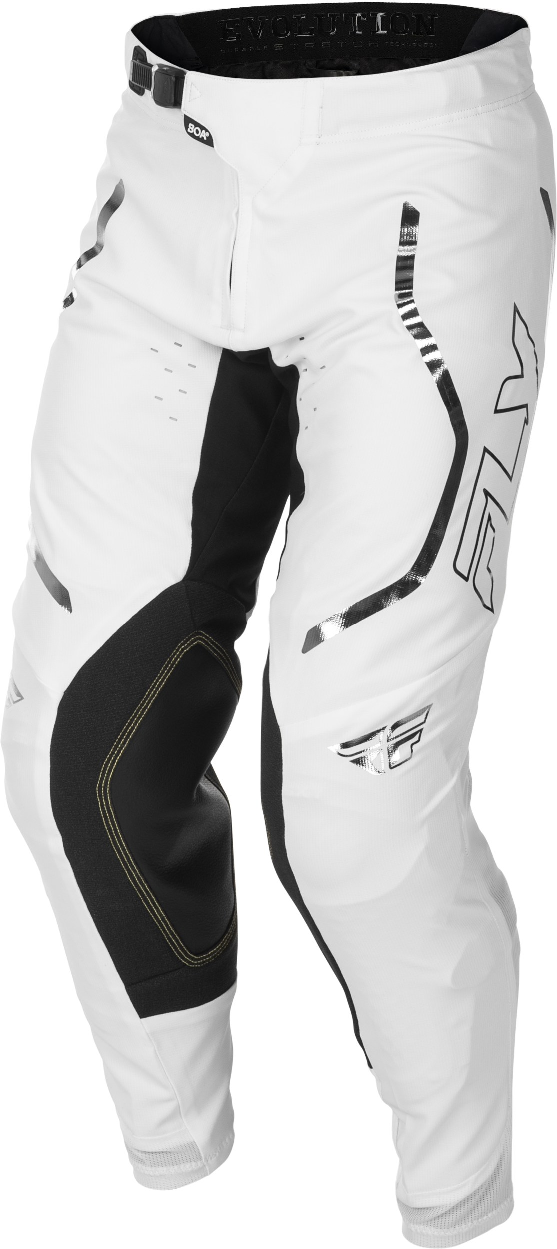 Fly Racing Evolution DST Le Flash Motorcycle Pants White/Silver Size 28 – Designed for Off-Road and Motocross Riders