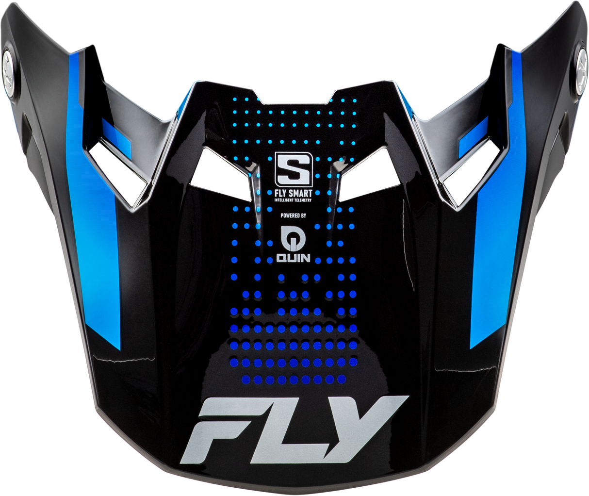 Fly Racing Formula S Carbn Protocol Visor in Black Carbon with Blue Yellow Accents - Fits select motorcycle helmets