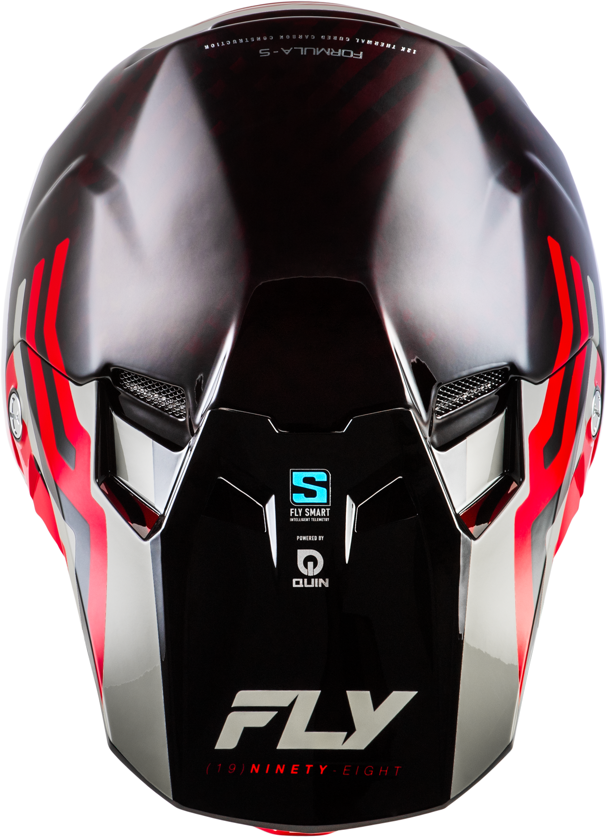 Fly Racing Formula S Carbon Byte Helmet for Motorcycle and ATV - Red Carbon/Red/Grey with Bluetooth & Crash Detection