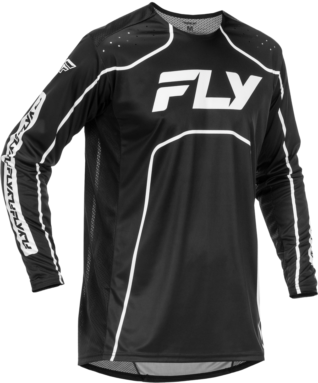 Fly Racing Youth Rayce Bicycle Jersey Black/White YXL – Perfect for Youth Mountain and Road Bicycles