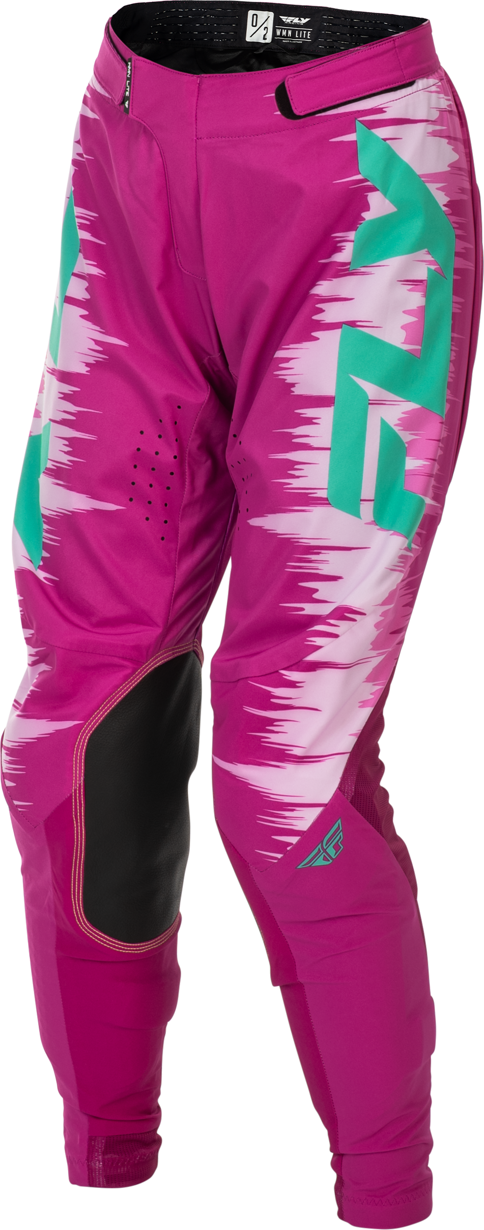 Fly Racing Women's Lite Pants Pink/Turquoise Size 07/08 - Lightweight Athletic Riding Trousers with Ventilated Mesh and Adjustable Fit