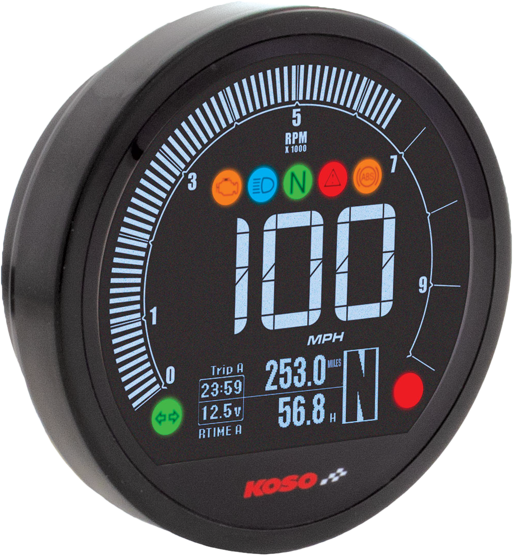 KOSO BA077300 DL 04 Speedometer Kit – Universal Fit for Motorcycles and ATV with Multi-Function Display