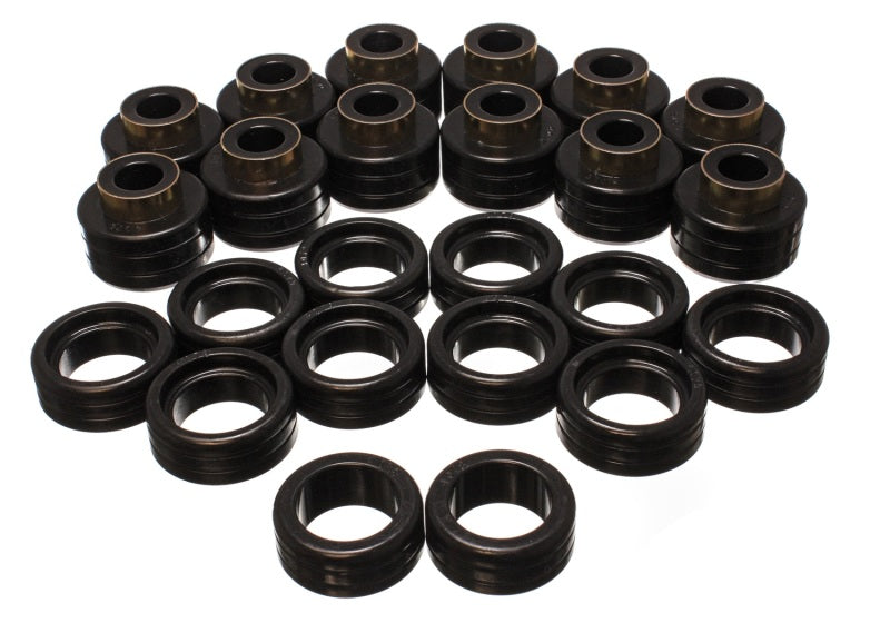Energy Suspension Hyper-Flex Polyurethane Body (Cab) Mount Set for 1995-1999 GMC C2500 Suburban, Yukon XL 2WD - Black