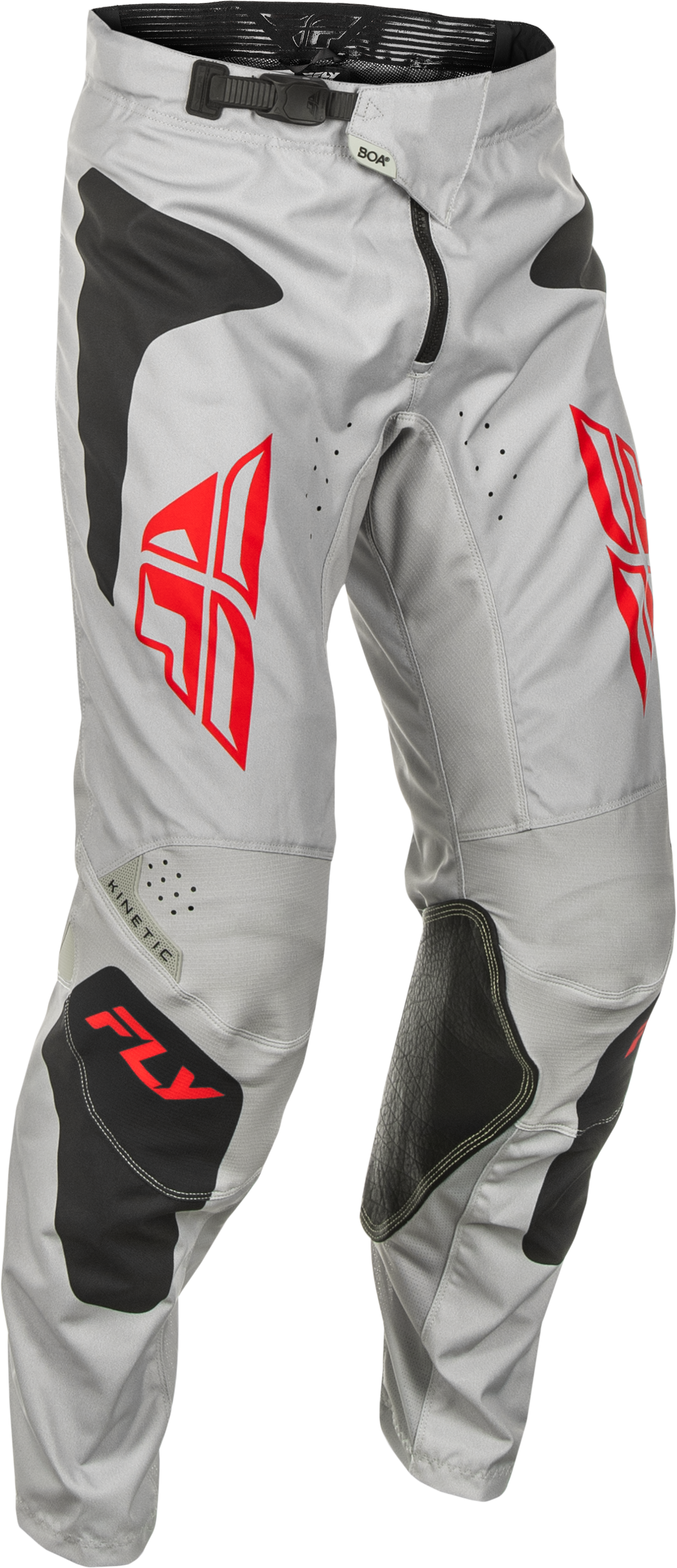 Fly Racing Kinetic Sym Offroad Pants for ATV and Dirt Bike, Size US 34, Light Grey/Red/Black