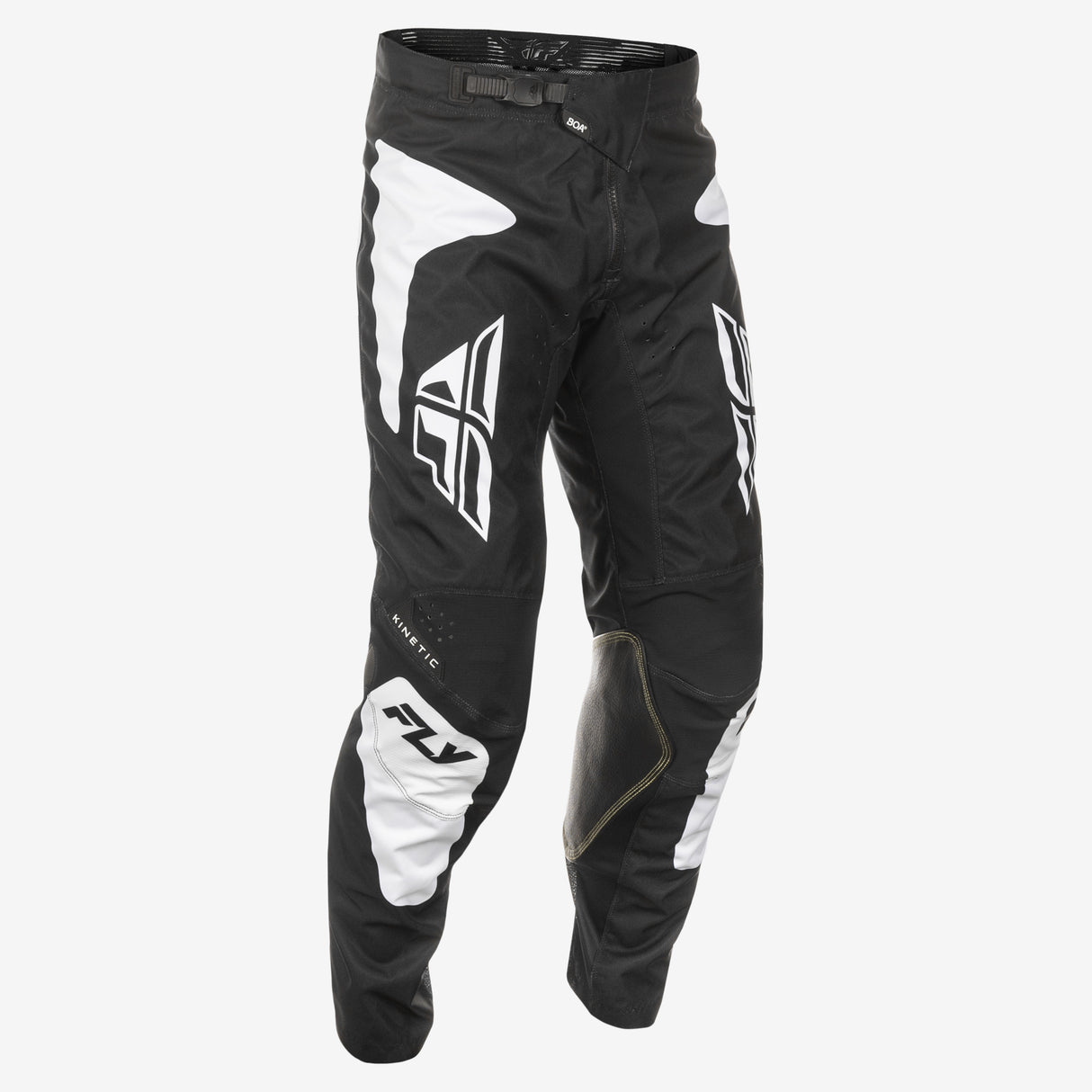Fly Racing Kinetic Sym Pants for Motocross - Black/White, Size 28, Designed for Off-Road Performance and Durability
