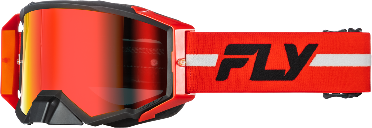 FLY Racing Zone Pro Goggle Red/Black/Grey with Red Mirror/Smoke Lens – Universal Fit for ATV, Motocross, Off-Road Vehicles