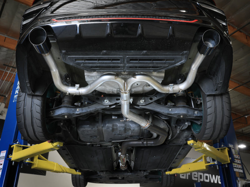 aFe 20-21 Kia Forte GT 1.6L Axle-Back Exhaust System with 3 Inch to 2-1/2 Inch Mandrel-Bent Stainless Steel Tubing and Black Tips