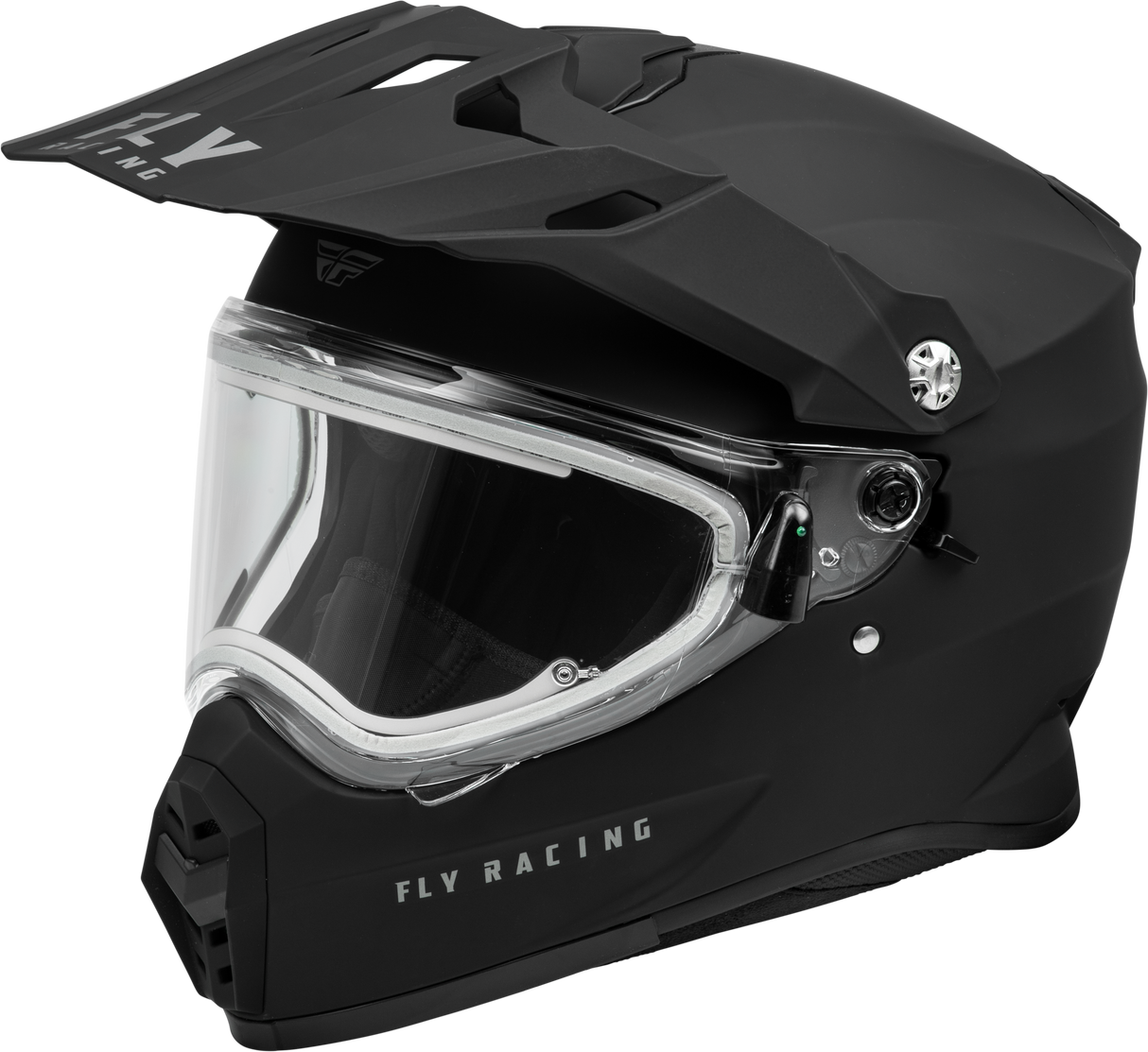 Fly Racing Trekker CW Solid Helmet with Electric Shield in Matte Black – Fits Off-Road Motorcycles and ATV Vehicles