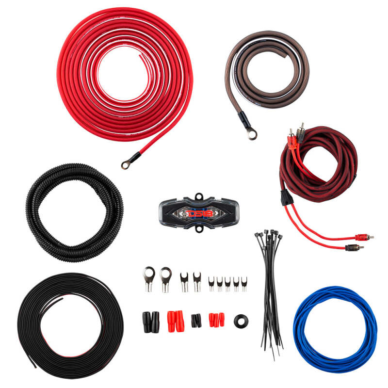 DS18 OFCKIT8 8-Gauge OFC Copper Amplifier Power Wiring Kit for Car Audio Systems