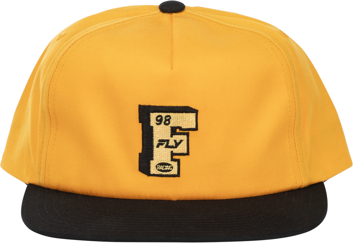 Fly Racing Varsity Hat Mustard with Adjustable Snapback for Motorcycle and Off-Road Vehicles