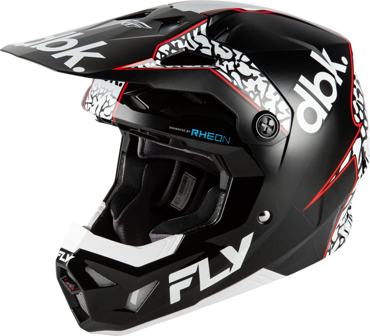 Fly Racing Formula Cp Dbk Helmet Black/White/Red X-Small - Lightweight, Impact-Resistant Motorcycle Helmet with Advanced Ventilation for Street and Off-Road Use
