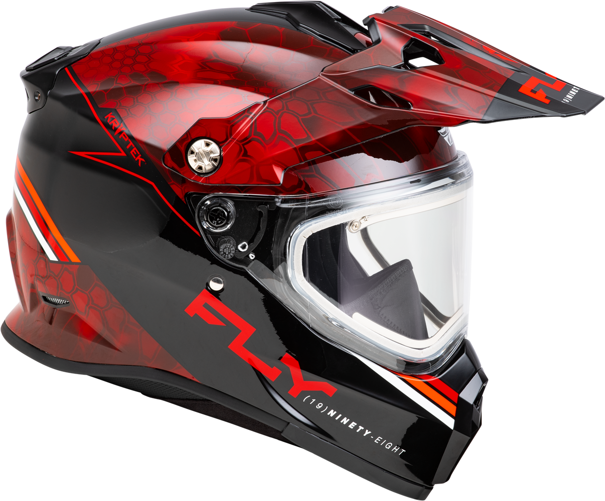 Fly Racing Trekker CW Conceal Helmet with Electric Shield - Red and Black for ATV and Off-Road Vehicles
