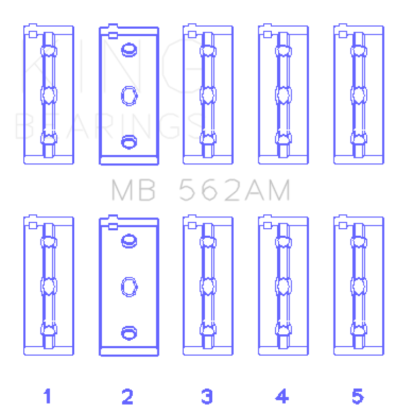 King Engine Bearings Fiat / Lancia / Seat 4cyl (Size STD) Main Bearing Set
